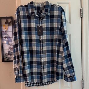 NWT Men’s G.H. Bass Long Sleeve Soft Cotton Checkered Shirt